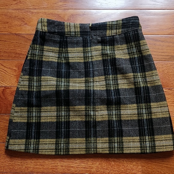 Plaid Wool Skirt - Picture 2 of 2